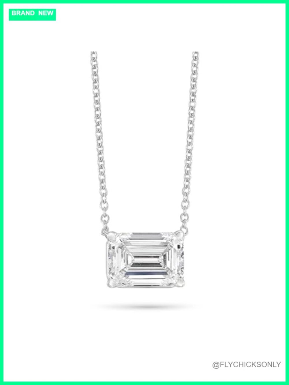 14K White Gold Lab Grown Diamond Solitaire Necklace 0.33 cttw